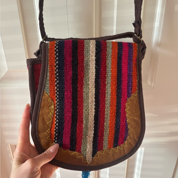 Woven Multicolor Stripe Crossbody Bag - Boho Shoulder Bag - Picture 2 of 10